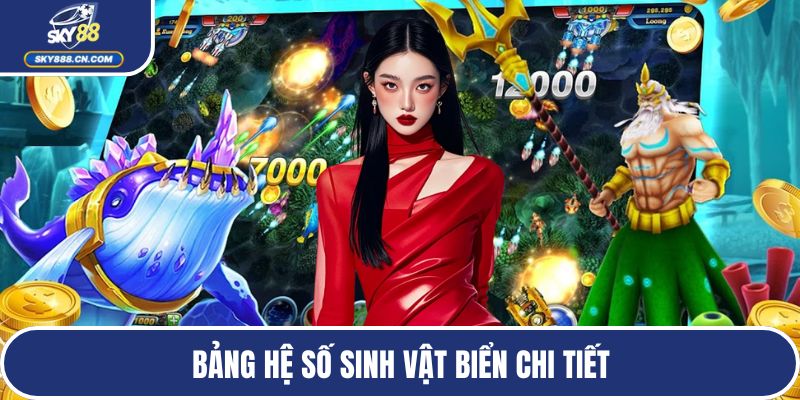 Bảng hệ số sinh vật biển chi tiết