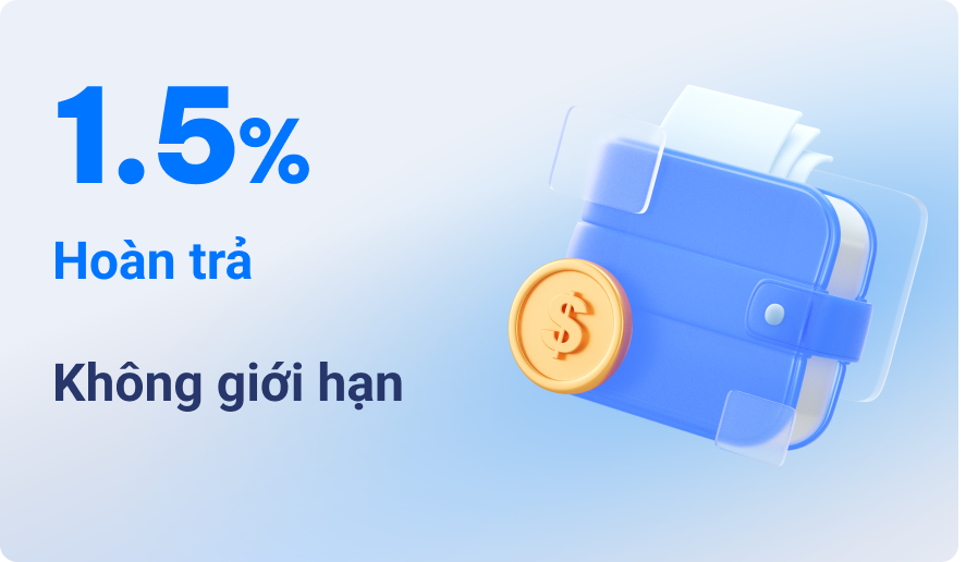 Hoàn trả cược thua lên đến 1.5% không giới hạn