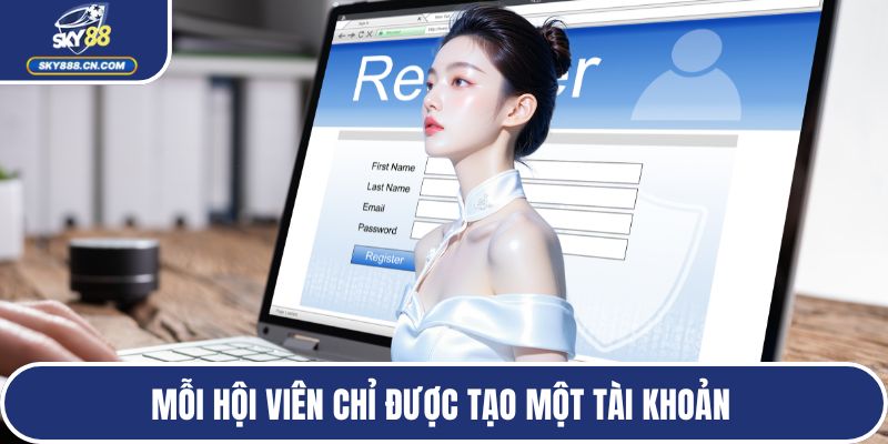 Mỗi hội viên chỉ được tạo một tài khoản 